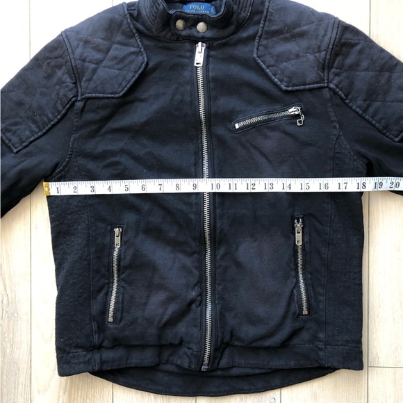 Polo Ralph Lauren Quilt Patch Moto Jacket in Black Women’s Size M - Picture 5 of 14